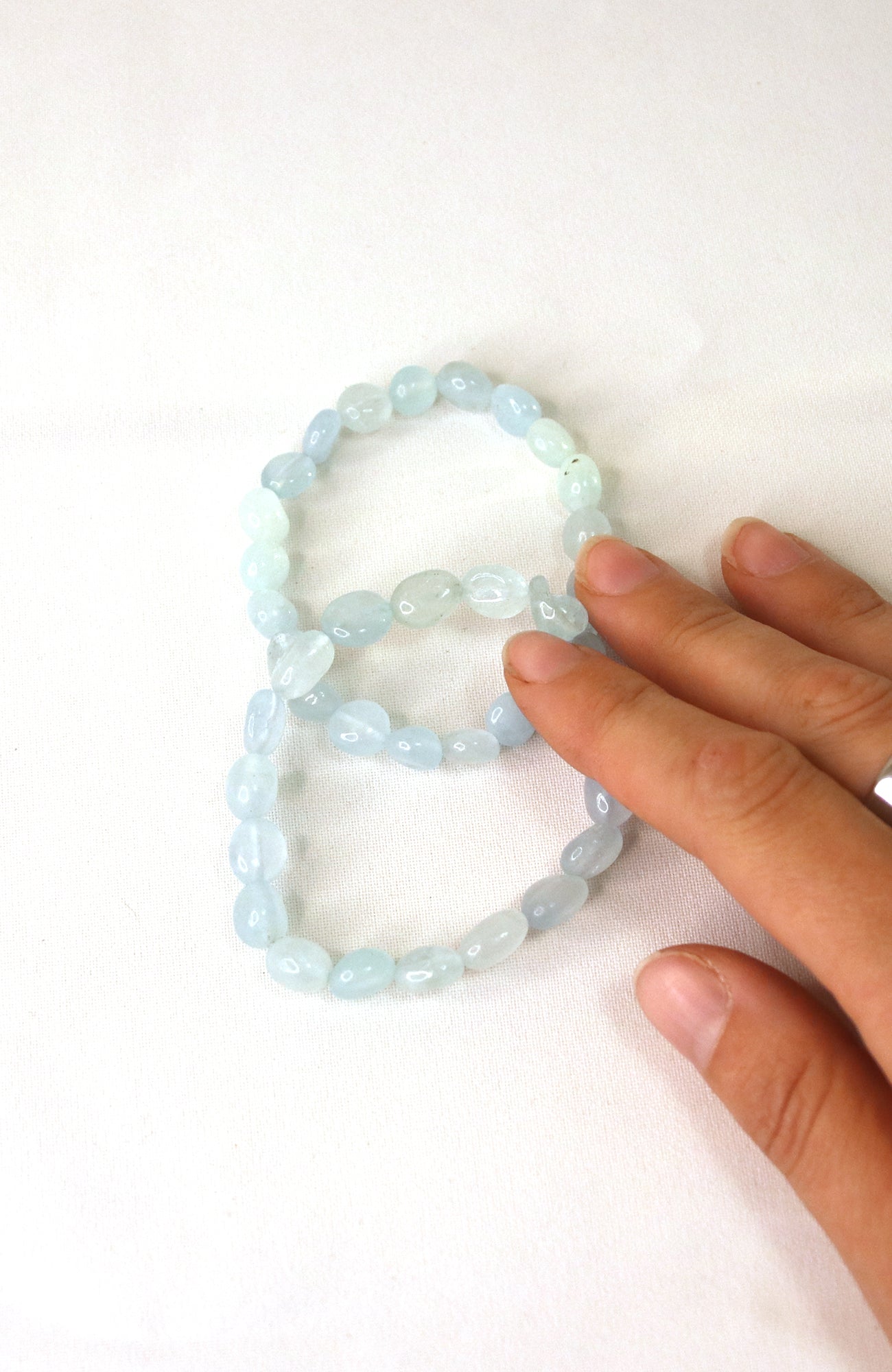 Aquamarine 8-12mm Nugget Bracelet 391